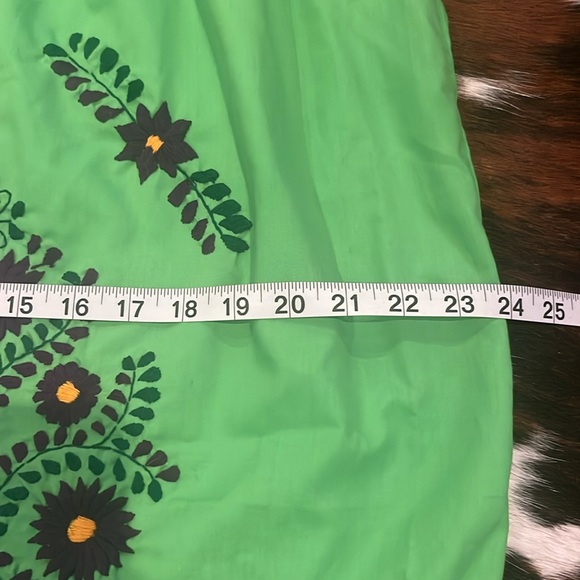 Vintage 70’s Hand Embroidered Flower Mexican Dress size L - Picture 10 of 11